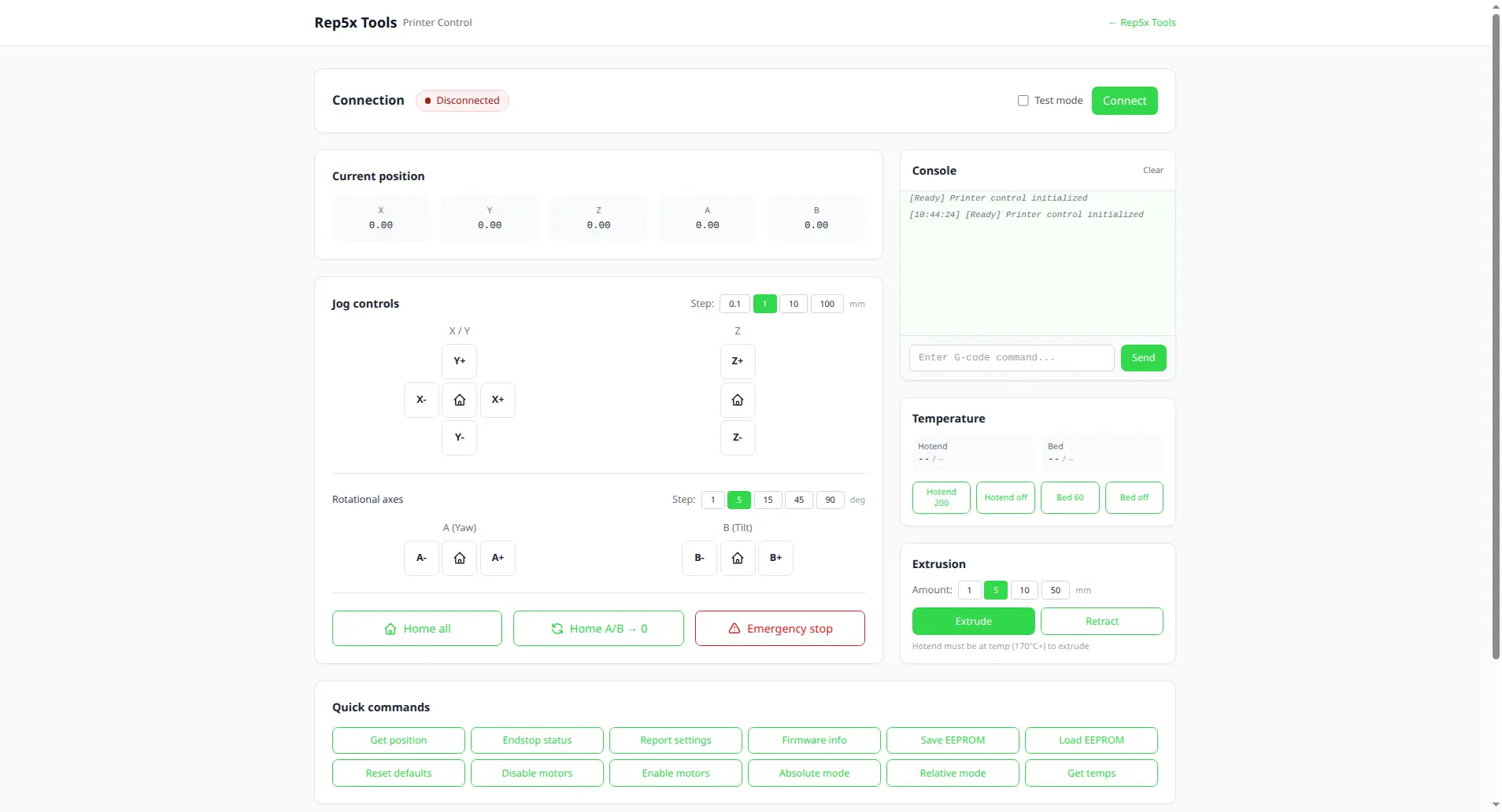 Printer Control tool